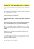 Nursing 250 Final Exam Questions and Answers