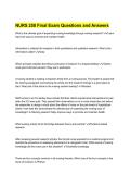 NURS 250 Final Exam Questions and Answers