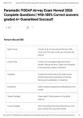 Paramedic FISDAP Airway Exam Newest 2026 Complete Questions &vert; With 100&percnt; Correct Answers graded A&plus; Guaranteed Success&excl;&excl;