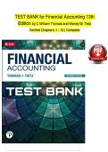 TEST BANK for Financial Accounting 13th Edition by C William Thomas and Wendy M&period; Tietz