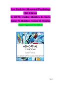 Test Bank for Abnormal Psychology 18th Edition by Jill M&period; Hooley&comma; Matthew K&period; Nock&comma; James N&period; Butcher & Susan M&period; Mineka &mdash; Complete Verified Q&A for All Chapters