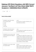 Edelman SPI EXAM Questions with 100&percnt; Correct Answers &vert; Verified &vert;&vert; ACTUAL EXAM 2026 TEST&excl;&excl; Graded A&plus; &vert; 2025&vert;2026 EXAM UPDATE