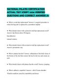 NATIONAL PILATES CERTIFICATION ACTUAL TEST SCRIPT 2026 VERIFIED QUESTIONS AND CORRECT ANSWERS A&plus;