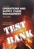 Test Bank for Operations and Supply Chain Management&colon; The Core &lpar;6th Edition&rpar; by Jacobs & Chase