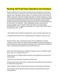 Nursing 104 Final Exam Questions And Answers