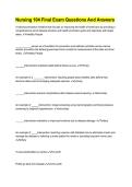 Nursing 104 Final Exam Questions And Answers