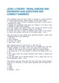 LEVEL 4 THEORY - RENAL DISEASE AND DISORDERS QUIZ QUESTIONS AND CORRECT ANSWERS