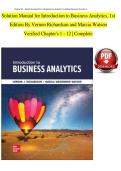 Solution Manual for Introduction to Business Analytics&comma; 1st Edition By Vernon Richardson and Marcia Watson