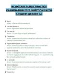NC NOTARY PUBLIC PRACTICE EXAMINATION 2026 QUESTIONS WITH ANSWERS GRADED A&plus;