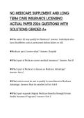 NC MEDICARE SUPPLEMENT AND LONG TERM CARE INSURANCE LICENSING ACTUAL PAPER 2026 QUESTIONS WITH SOLUTIONS GRADED A&plus;