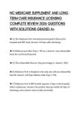 NC MEDICARE SUPPLEMENT AND LONG TERM CARE INSURANCE LICENSING COMPLETE REVIEW 2026 QUESTIONS WITH SOLUTIONS GRADED A&plus;