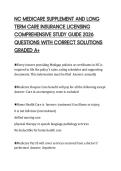 NC MEDICARE SUPPLEMENT AND LONG TERM CARE INSURANCE LICENSING COMPREHENSIVE STUDY GUIDE 2026 QUESTIONS WITH CORRECT SOLUTIONS GRADED A&plus;