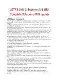 LETRS Unit 1 Sessions 1-8 Complete Study Guide with Solutions 2026 Update