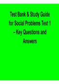 Test Bank & Study Guide for Social Problems Test 1 &ndash; Key Questions and Answers