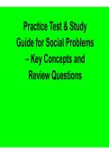 Practice Test & Study Guide for Social Problems &ndash; Key Concepts and Review Questions