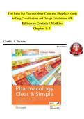 Test Bank For Pharmacology Clear and Simple&colon; A Guide to Drug Classifications and Dosage Calculations&comma; 4th Edition by Cynthia J&period; Watkin
