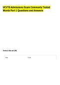 UCVTS Admissions Exam Commonly Tested Words Part 1 Questions and Answers