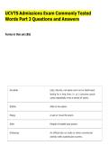 UCVTS Admissions Exam Commonly Tested Words Part 3 Questions and Answers