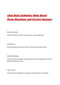 Utah Basic Esthetics State Board Exam Questions and Correct Answers