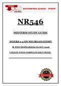 NR546  MIDTERM STUDY GUIDE   WEEKS 1-4 ON NEUROANATOMY & PSYCHOPHARMACOLOGY 2026  UPDATE WITH COMPLETE SOLUTIONS&period;