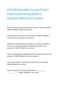NUR 460 Population Focused Practice Public Health Nursing &lpar;EXAM 1&rpar; Questions With Correct Answers&period;