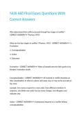 NUR 460 Final Exam Questions With Correct Answers