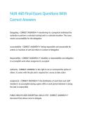 NUR 460 Final Exam Questions With Correct Answers