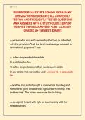 SUPERIOR REAL ESTATE SCHOOL EXAM BANK  2026&sol;2027 VERIFIED EXAM&excl;&excl;&vert; ALL CURRENTLY  TESTING AND FREQUENTLY TESTED QUESTIONS  AND ANSWERS WITH A STUDY GUIDE &vert; EXPERT  VERIFIED FOR GUARANTEED PASS &vert; ALREADY  GRADED A&plus; &sol; NEWEST EXAM&excl;&excl;&excl;