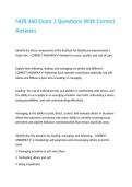NUR 460 Exam 1 Questions With Correct Answers