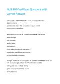 NUR 460 Final Exam Questions With Correct Answers