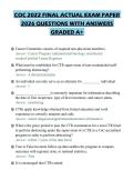 COC 2022 FINAL ACTUAL EXAM PAPER 2026 QUESTIONS WITH ANSWERS GRADED A&plus;