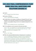 COC 2022 FINAL COMPREHENSIVE STUDY GUIDE 2026 FULL QUESTIONS AND SOLUTIONS GRADED A&plus;