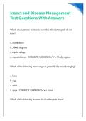Insect and Disease Management Test Questions With Answers