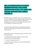 NEU 402 INTRODUCTION TO CLINICAL NEUROPSYCHOLOGY CASE STUDIES CERTIFICATION ACTUAL TEST SCRIPT 2026 VERIFIED QUESTIONS AND CORRECT ANSWERS A&plus;