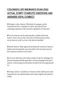 COLORADO LIFE INSURANCE EXAM 2026 ACTUAL SCRIPT COMPLETE QUESTIONS AND ANSWERS 100&percnt; CORRECT