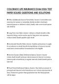 COLORADO LIFE INSURANCE EXAM 2026 TEST PAPER SOLVED QUESTIONS AND SOLUTIONS