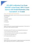 EPA 608 Certification Core Exam 2026&sol;2027 Actual Exam &vert; 100&percnt; Correct Answers with Detailed Rationales &vert; Pass Guaranteed - A&plus; Graded