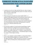 COMMUNITY NUR 206 ACTUAL EXAM PAPER 2026 QUESTIONS WITH ANSWERS GRADED A&plus;