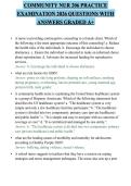 COMMUNITY NUR 206 PRACTICE EXAMINATION 2026 QUESTIONS WITH ANSWERS GRADED A&plus;