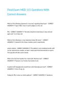 Final Exam MED 115 Questions With Correct Answers