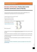 Chemistry 210 Final Exam&colon; Practice Latest version Questions and Answers&comma; Exams of Nursing