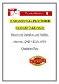 FUNDAMENTALS PROCTORED EXAM RETAKE &lbrack;NGN&rsqb;  Exam with Questions and Verified Answers&comma; &lpar;2025 &sol; 2026&rpar;&comma; 100&percnt; Guarantee Pass