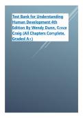 Test Bank for Understanding Human Development 4th Edition By Wendy Dunn&comma; Grace Craig &lpar;All Chapters Complete&comma; Graded A&plus;&rpar;