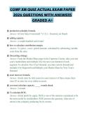 COMP XM QUIZ ACTUAL EXAM PAPER 2026 QUESTIONS WITH ANSWERS GRADED A&plus;