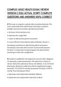 COMPLEX ADULT HEALTH EXAM 1 REVIEW VERSION 2 2026 ACTUAL SCRIPT COMPLETE QUESTIONS AND ANSWERS 100&percnt; CORRECT
