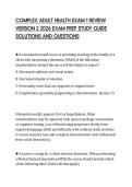 COMPLEX ADULT HEALTH EXAM 1 REVIEW VERSION 2 2026 EXAM PREP STUDY GUIDE SOLUTIONS AND QUESTIONS