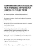 COMPREHENSIVE EXAM REVIEWS TRANSITION TO RN PRACTICE 2026 CERTIFICATION TEST QUESTIONS AND ANSWERS UPDATED