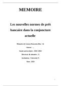 Les nouvelles normes de pr&ecirc;t bancaire dans la conjoncture actuelle 
