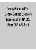 Georgia Structural Pest Control Certified Operators License Exam &ndash; GA DCO Exam GHP&lowbar;CPC Set 1 &vert; 2026&ndash;2027