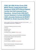 FDNY Q01&sol;Q99 Written Exam 2026   MOST Recent Tested&comma;Actual Exam  Questions &lpar;2026&rpar; WITH Recent Newest  Verified And Well Analyzed Exam  Questions  &lpar;Actual Exam 2026-2027&rpar;  Correct Detailed & Verified ANSWERS  &lpar;100&percnt; Accurate Solutions&rpar;&vert;&vert;ALREADY  GRADED A&plus;&vert;&vert;